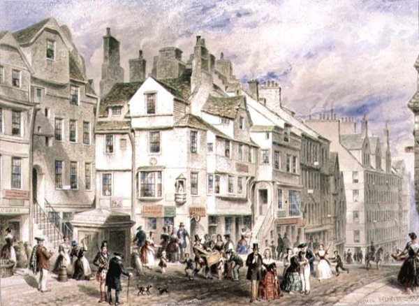 High Street, Edinburgh, showing John Knoxs House