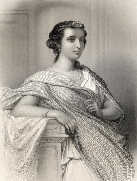 Aspasia of Milet c.470-410 BC illustration from World Noted Women by Mary Cowden Clarke, 1858