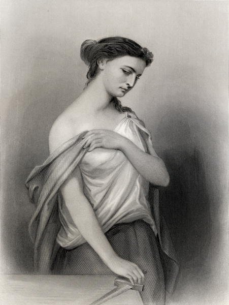 Lucretia, illustration from World Noted Women by Mary Cowden Clarke, 1858