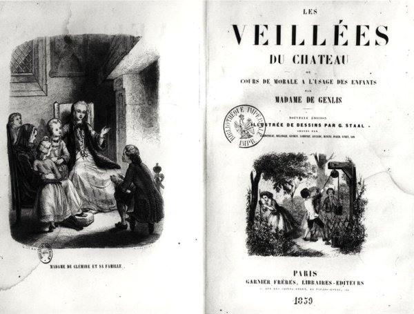 Frontispiece of Les Veilles du Chateau ou Cours de Morale a lUsage des Enfants by Madame de Genlis 1746-1830 published in 1859