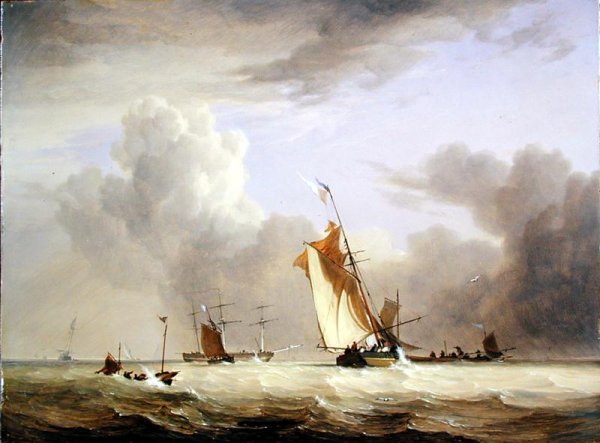 Fishing Smack and other Vessels in a Strong Breeze, 1830