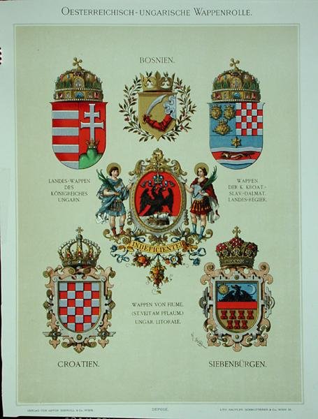 Coats of arms from the Austro-Hungarian Empire, from Heraldischer Atlas by the artist, 1899