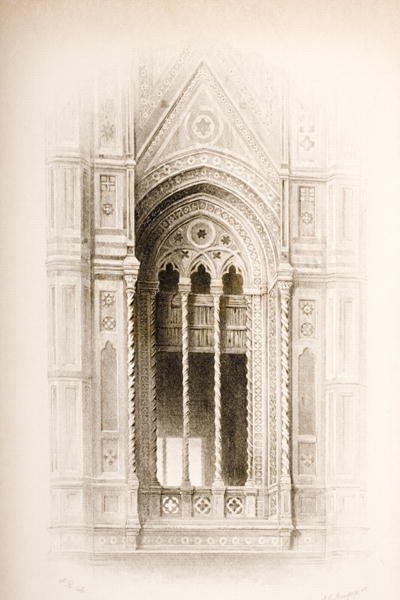 Tracery from the Campanile of Giotto, Florence, from The Seven Lamps of Architecture by John Ruskin, engraved by James Charles Armytage c.1820-97 published 1894