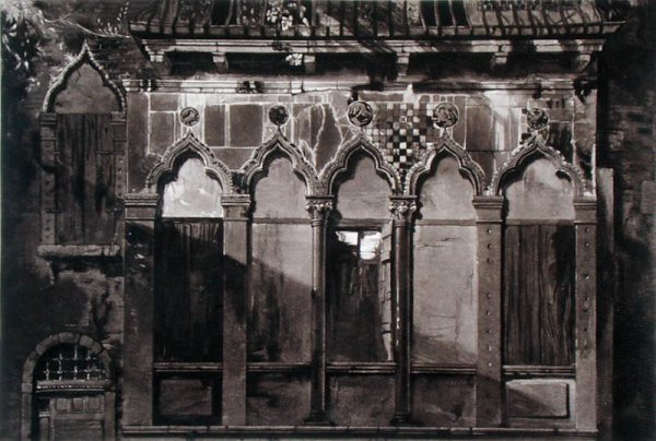Arabian Windows, In Campo Santa Maria Mater Domini, from Examples of the Architecture of Venice by John Ruskin, aquatint by Thomas Lupton, 1851