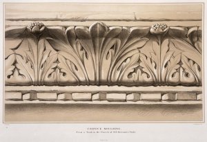 Cornice Moulding, From a Tomb in the Church of S.S. Giovanni e Paolo, from Examples of the Architecture of Venice by John Ruskin, engraved by G. Rosenthal, 1851