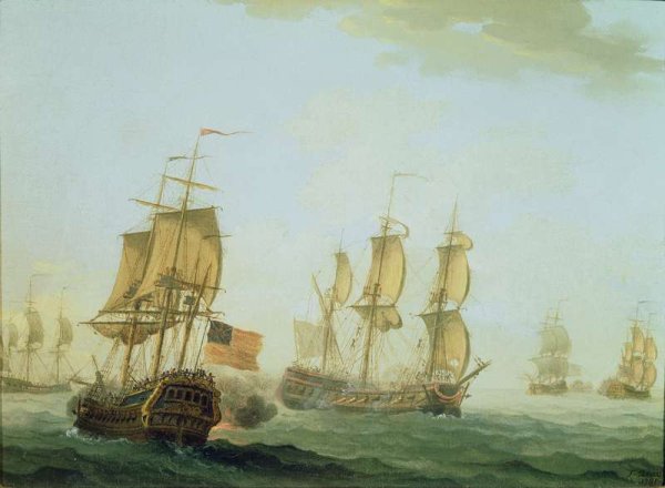 Naval Engagement between a British East Indiaman and a French Warship, 1781