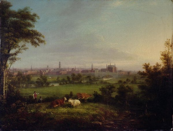 Leeds from the Meadows, c.1825