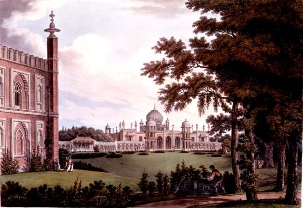 The West Front from Designs for the Royal Pavilion by Humphry Repton 1752-1818, 1808