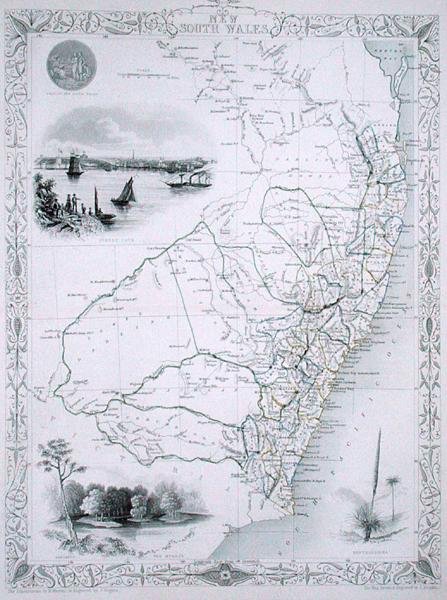 New South Wales, from a Series of World Maps published by John Tallis and Co., London and New York, 1850s
