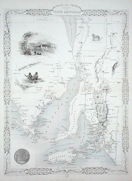 Part of South Australia, from a Series of World Maps published by John Tallis and Co, New York and London, 1850s