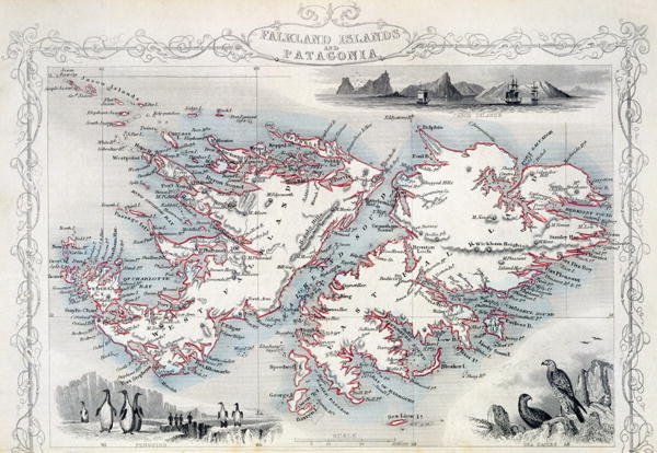 Falkland Islands and Patagonia, from a Series of World Maps published by John Tallis and Co., New York and London, 1850s