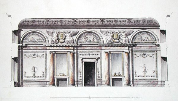 The central saloon of the Alexander Palace at Tsarskoe Selo, Russia