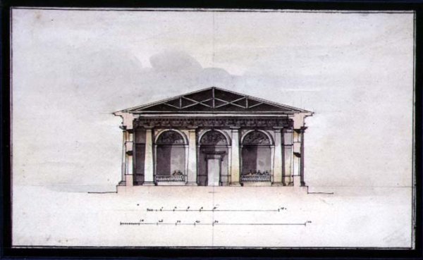 Cross-Section View of the Riding Stables at Tsarskoye Selo, 1792