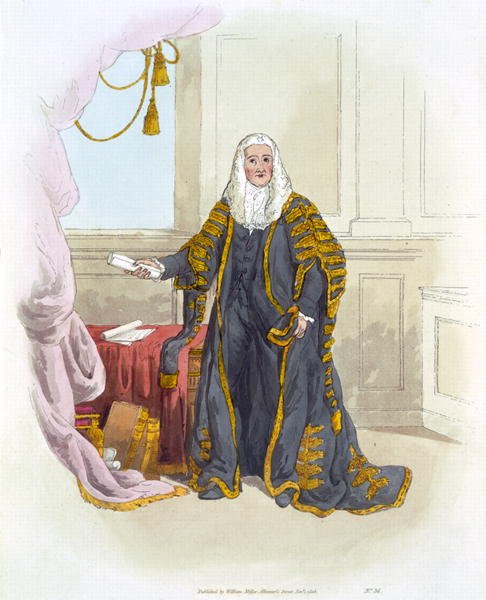 Speaker of the House of Commons, from Costume of Great Britain, published by William Miller, 1805