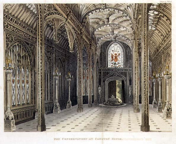 The Gothic Conservatory, Carlton House, from Pynes Royal Residences, published 1818