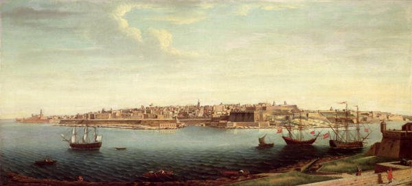 View of Valetta and the Grand Port of Malta with Ships of the Knights of St. John