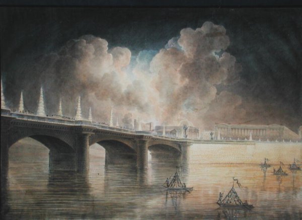 Fireworks in the Place de la Concorde for the Anniversary of 18 Brumaire 9th November 1799