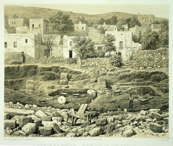 View of Excavation, from A History of Discoveries at Helicarnassus, Cnidus, & Branchidae, by Charles Thomas Newton 1816-94 published 1862