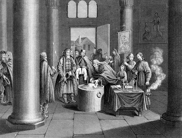 Baptism According to the Greek Church in Russia, engraved by W. Forrest, from World Religion, published by A. Fullarton and Co.