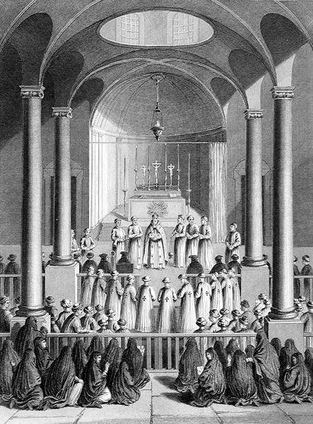 Worship according to the Armenian Church, engraved by T. Brown, from World Religion, published by A. Fullarton and Co.