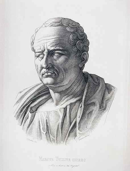 Portrait of Marcus Tullius Cicero 106-43 BC engraved by B.Bartoccini, 1849