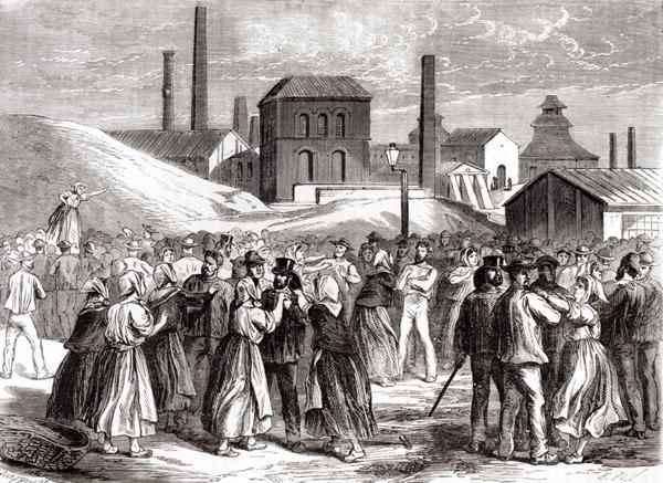 Women Demonstrating at the Le Creusot coal mine in April 1870