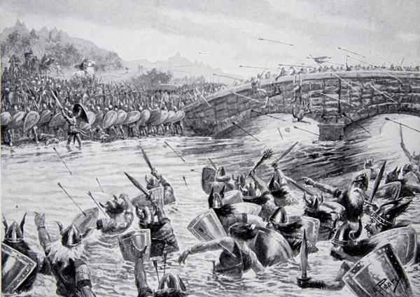 The Battle of Maldon, 991, illustration from the book The History of the Nation