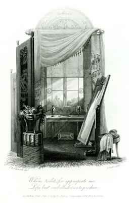 Design for Gercian Furniture Dressing Room by J B Papworth from The Social Day by Peter Coxe, 1823