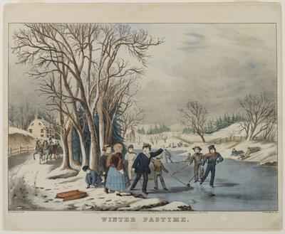 Winter Pastime, engraved by Nathanial Currier 1813-88, 1855