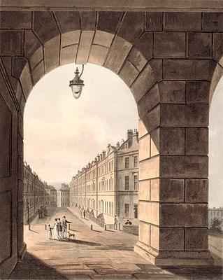 Pulteney Street Terminating in Laura Place seen through the Gateway of Sydney Gardens from Bath Illustrated by a Series of Views 1806