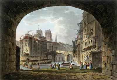 View of the Pont du Chatelet and NotreDame Cathedral 1810