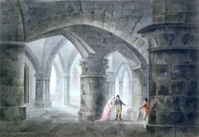 Tourists visiting the tomb of Henri de La Tour dAuvergne 1611-75 Vicomte de Turenne in the crypt of the church of SaintDenis 1809