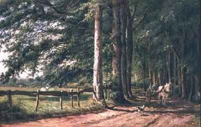 Horsecart on a country lane