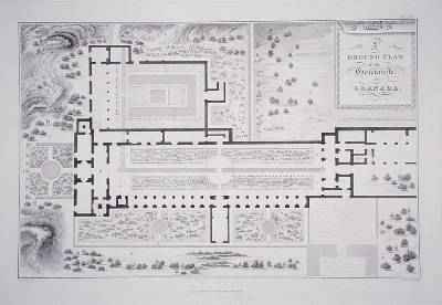 Ground Plan of the gardens of the Generalife Granada from The Arabian Antiquities of Spain