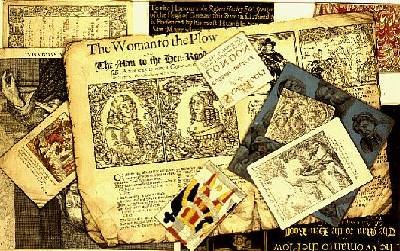 Trompe loeil composition of engravings