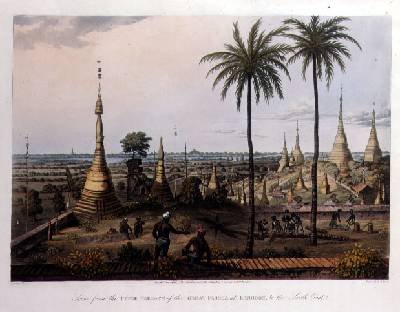 Scene from the Upper Terrace of the Great Pagoda at Rangoon to the South East