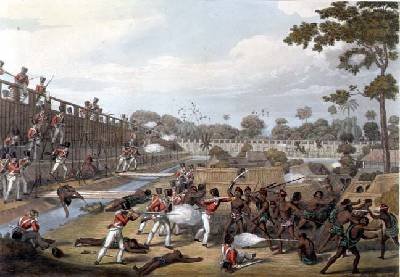 Rangoon The Storming of one of the Principal Stockades on July 8th 1824