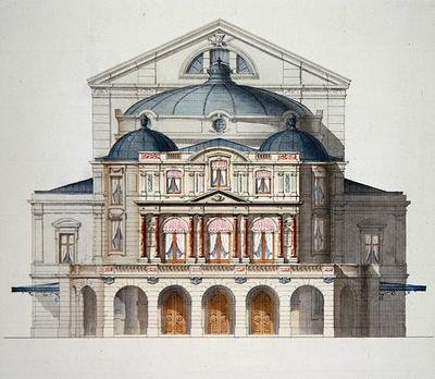 Elevation of a Theatre from a folio of designs 1870