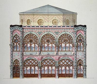 Elevation of a Cafe-Concert from a folio of designs 1870
