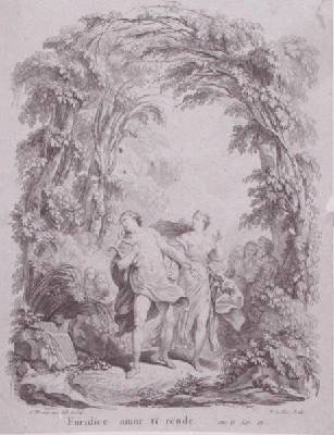 Orpheus leading Eurydice out of hell