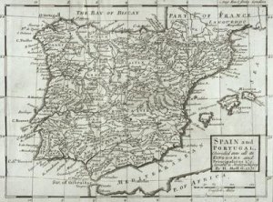 Map of Spain and Portugal 1731