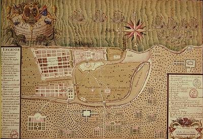 Map of Madras at the time of the capture of the town and Fort of St George in 1746 by the French under the command of Mahe de la Bourdonnais 1750