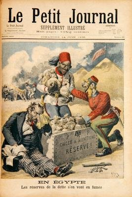 Egypt The Reserves of the Debt Going up in Smoke illustration from Le Petit Journal 14th June 1896