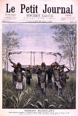 The Marchand Mission travelling from the Congo to the Nile from Le Petit Journal 28th May 1899