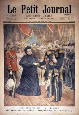 The French Hosts the Arrival of the Queen of England at Cherbourg front cover of Le Petit Journal 14 March 1897