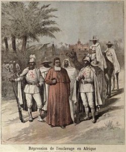 Cardinal Lavigerie 1825-92 and the White Fathers illustration to an article on the repression of slavery from Le Petit Journal April 1891