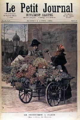 Springtime in Paris The Flower Cart cover of Le Petit Journal 4 April 1891