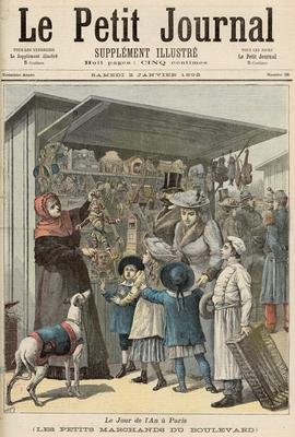 New Years Day in Paris The Little Stalls on the Boulevard cover of Le Petit Journal 2nd January 1892