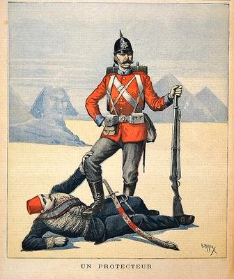Great Britain depicted as the Protector of Egypt cartoon from Le Petit Journal 11th February 1893