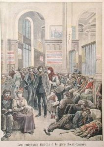 Italian Emigrants at Gare Saint-Lazare from Le Petit Journal 29th March 1896